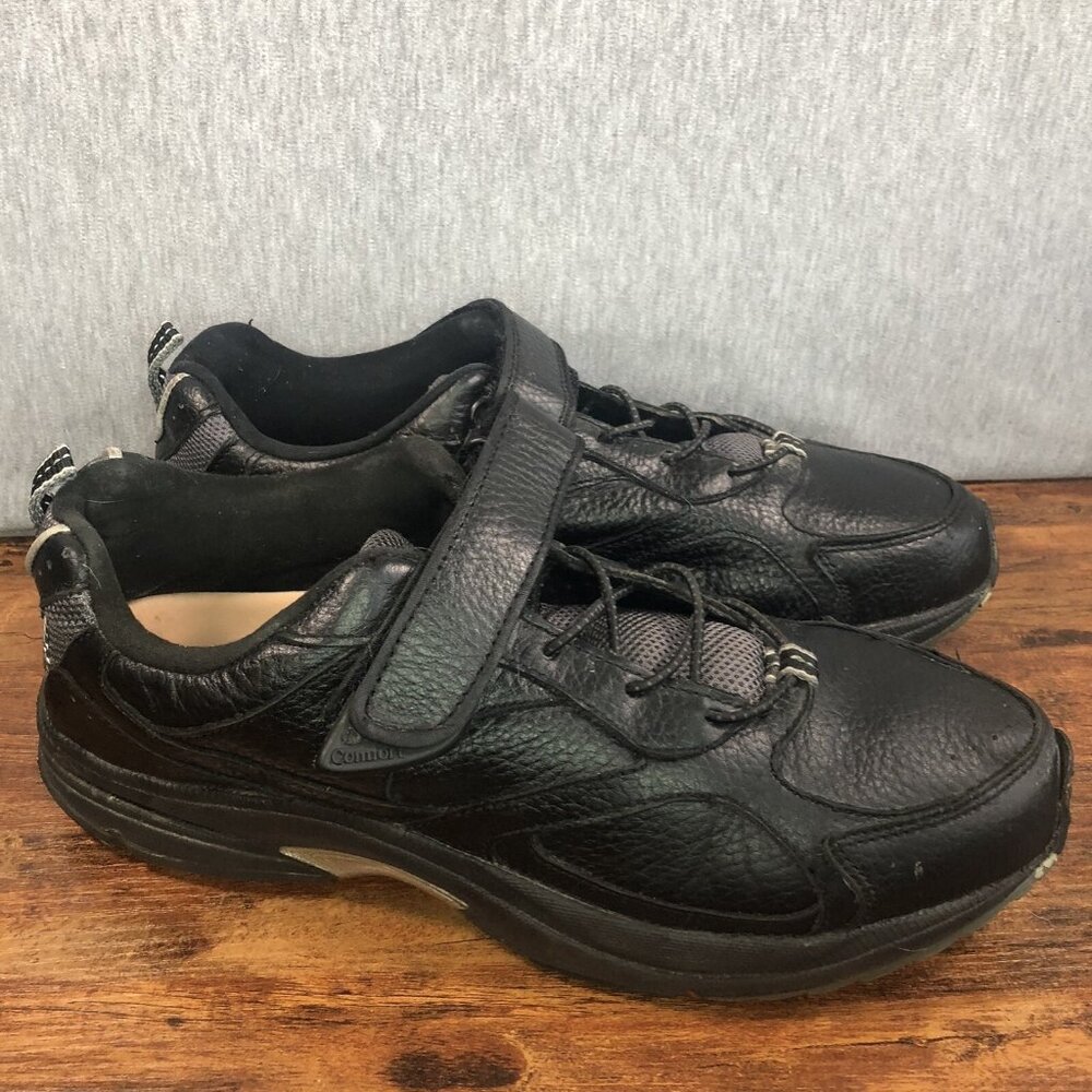 Dr. Comfort Winner Men Size 12 Diabetic Hook Loop Black Leather Shoes Sneakers